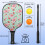 Σετ κουπιών Pickleball από fiberglass με λουλούδια, 2 μπάλες και τσάντα, συμβατό με παιχνίδι 4