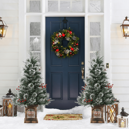 Christmas Tree Flocked Fiber Optic 3ft-4.5ft 1