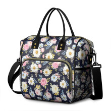 Borsa termica per il pranzo da donna con stampa floreale, 11 litri