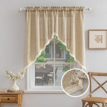 Linen-Blend Swag Valance 52x18 in, Rod Pocket