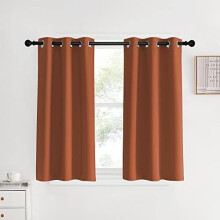 Burnt Orange Blackout Curtains 34" x 60" 2-Pack Grommet