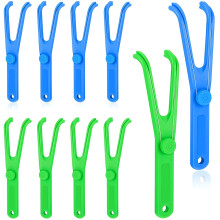 10Pcs Y-Shaped Dental Floss Holder, Reusable Plastic Floss Pick Rack for Home & Travel Oral Care (without floss)