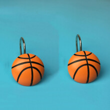 Chocolate Resin Basketball Decorative Hooks with Metal for Bathroom or Bedroom 12 Pieces