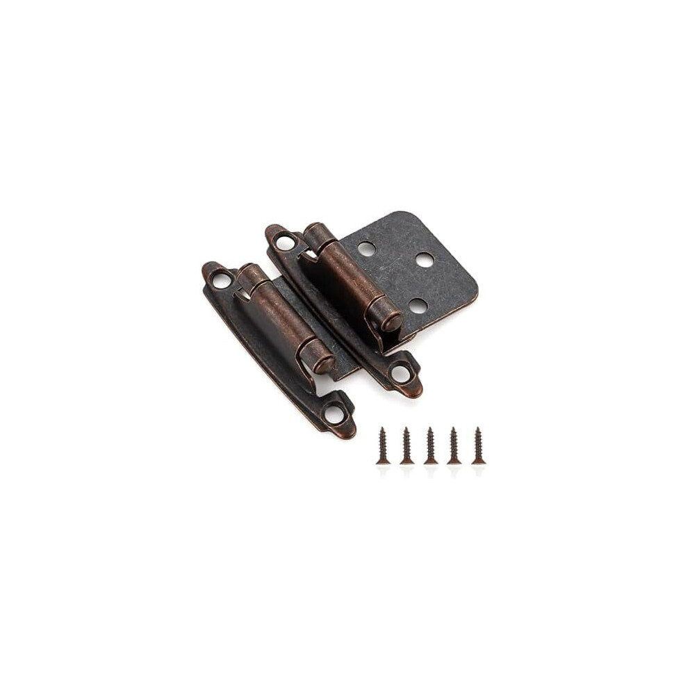 20-Pack 1/2" Overlay Cabinet Hinges, Self-Closing Semi-Concealed, Antique Copper, With Bumpers Â Compatible With Standard Cabinets 9426043842208