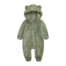 Fashion Unisex Baby Clothes Newborn Boys Girls Plush Cute Bear Ears Winter Thick Warm Jumpsuit Romper, Sizes 6-9 Months