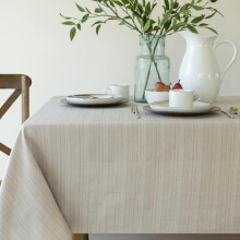 Textured Fabric Table Cloth, for Everyday Home Dining, Parties, Weddings & Holiday Tablecloths (60" x 104" Rectangular, Millennium Natural)