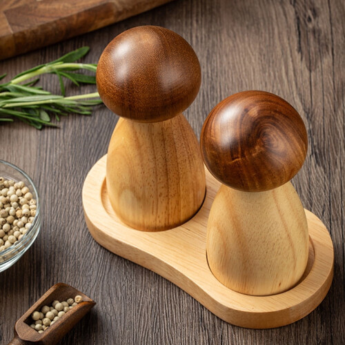 NUTEDOM1 Set Sel et Poivre en Bois en Forme de Champignon Manuel d'utilisation 2