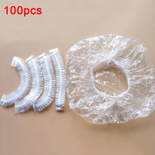 100Pcs Hotel Home Disposable Waterproof Clear Elastic Women Shower Bath Cap Hat