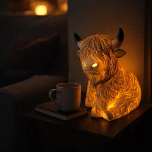 YOCBZ2026Φωτιστικό φωτιστικό Highland Bull – Χαριτωμένο νυχτερινό φωτιστικό αγελάδας για 1