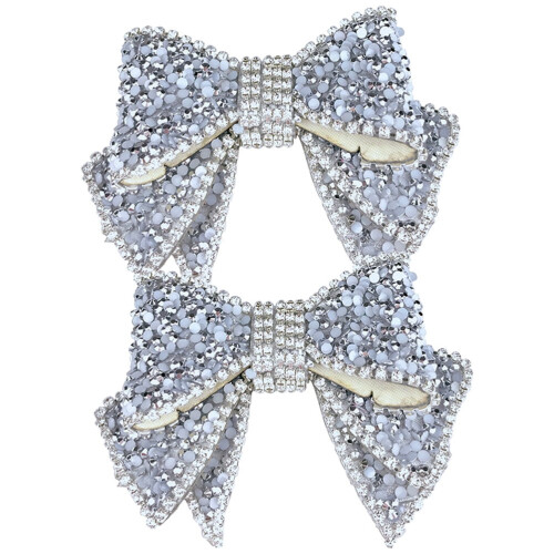 Ciondoli per scarpe in argento con strass – 2 pezzi