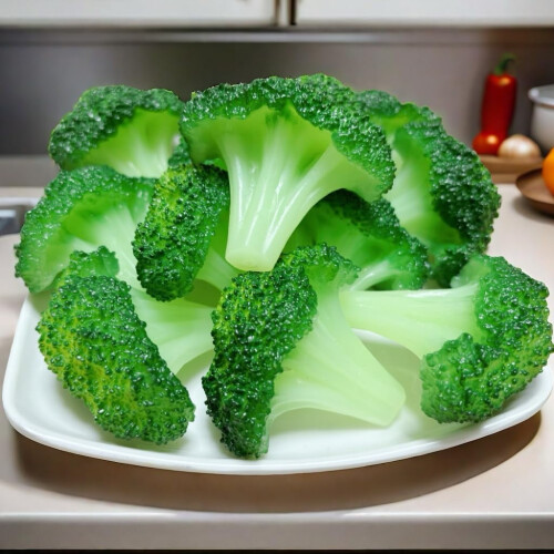 12 felii de broccoli artificiale realiste, 6 cm 2