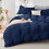 Navy and Light Grey Seersucker Bed in a Bag Set Queen 2