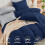Navy and Light Grey Seersucker Bed in a Bag Set Queen 3