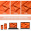 Cortinas blackout laranja 52x45 polegadas, 2 painéis, com presilha traseira. 5