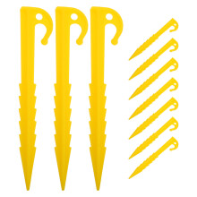 10 picchetti in plastica per tenda, 14,6 cm, robusti, per uso esterno, con bordi seghettati per una maggiore stabilità. Ideali per tende e gazebo.