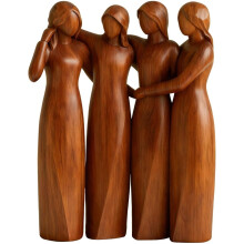 Statuette en résine « 4 sœurs » – Sculpture décorative pour bureau, table de chevet, salon, lieu de travail ; cadeau pour les meilleures