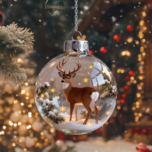 Adorno de cristal de la colección Wildlife Wonders: decoración navideña con forma de animal, compatible con ganchos estándar para árboles.
