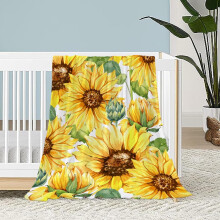 Zonnebloem plaid voor kinderen, 40x50 inch, zacht en pluizig.