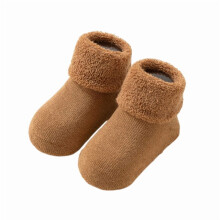 Newborn Baby Non-Slip Ankle Socks, Fleece-Lined Warm Plush Floor Socks for Learning to Walk, 0-24M, Unisex