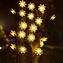 Xqxayjr Solar Flower String Lights, 50 LED Cherry Blossom, Waterproof Outdoor Lights, Auto On/Off – Compatible with Solar Charging