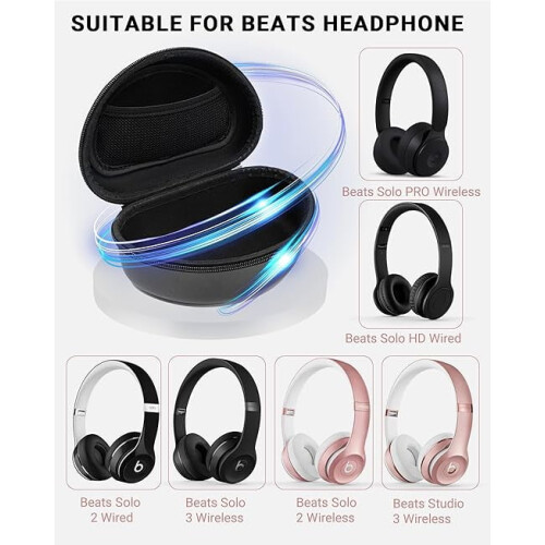 Σκληρή θήκη ακουστικών συμβατή με Beats Solo4, Studio Pro, Solo3, Studio3, Solo2 – Μαύρη θήκη 1