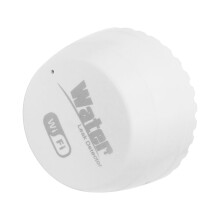Slimme wifi-overloopsensor met app voor lekdetectie en waterniveau-waarschuwingen op afstand – compatibel met Alexa en Google Assistant.