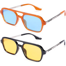 Vintage 70er Jahre Sonnenbrille im Aviator-Stil mit kleinem Rahmen für Damen und Herren, quadratisches Metalldesign, UV400-Schutz