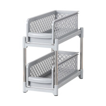 under sink storage 2 Tier Stackable Sliding Basket Organizer Drawer For Kitchen And Bathroom/Cabinet Drawers