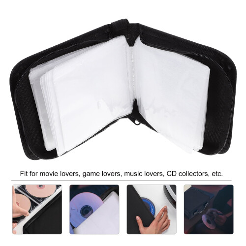 CD case portable travel 40-disc zipper protective bag 1