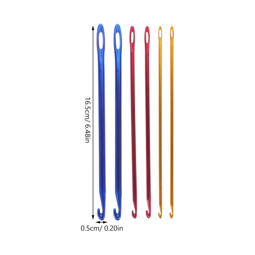 6 Pcs Extra Long Crochet Needles Assorted Color for Needlework Projects for Children 1