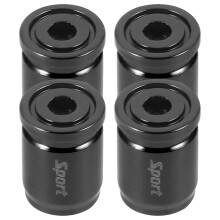 Lot de 4 bouchons de valve de pneu en acier inoxydable noir pour voiture et moto ; étanchéité garantie contre les fuites d'air.