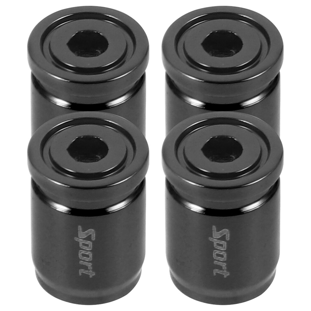 4Set Stainless Steel Tire Valve Caps For Car And Motorcycle Prevent Air Leakage Secure Seal Black 9338982318488
