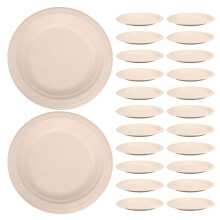 Pratos de sobremesa de papel bege, 15 cm (6 polegadas), 50 peças