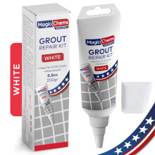 Tile Grout Repair, White 8.8 oz/250gr. Fast Drying Repair Kit, Filler Tube Paint, Sealer Restore and Renew Bathroom Floor, Gaps, Joints, Lines