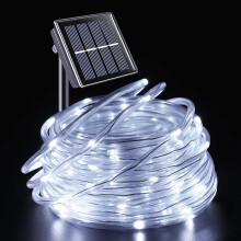 Solar LED Rope Lights, Waterproof, 39FT 100 LED, Cool White, for Outdoor Garden, Yard, Party, Wedding, Christmas (Compatible with standard solar