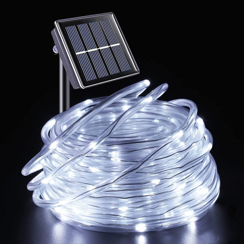 Ηλιακά φώτα LED με σχοινί, αδιάβροχα, 39FT100LED, ψυχρό λευκό, για εξωτερικούς χώρους,
