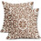 Καφέ μαξιλαροθήκες Boho 20x20", Vintage εκτύπωση λουλουδιών, λινά τετράγωνα μαξιλάρια, 1