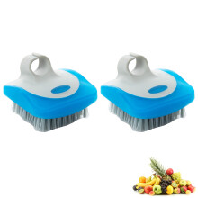 Lot de 2 brosses de nettoyage pour légumes, poils flexibles en silicone, brosse de cuisine pour pommes de terre, maïs et carottes, outil de