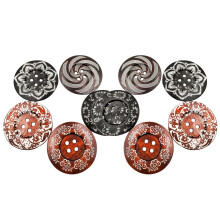 Conjunto de 10 botões decorativos de madeira com tema da natureza, 60 mm, para artesanato.