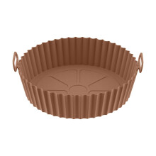 Air Fryer Silicone Pad, 7.5" Reusable Air Fryer Silicone Pot Pad Bowl for 3 to 5 qt - Air fryer Silicone Liner Replacement - Brown