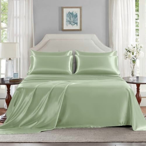 4-teiliges Satin-Bettwäscheset (Standardgröße) 1