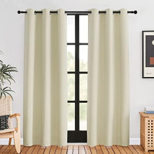 Beige Blackout Curtains 42x80, Set of 2, Thermal Insulated, Grommet Top, for Bedroom/Living Room – Compatible with Standard Rods