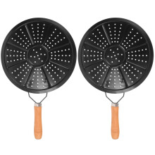 2pcs Heat Diffuser Reducer with Wooden Handle for Gas Stove