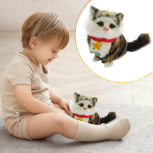 Realistisches Stofftier-Katzenspielzeug für 3-jährige Mädchen