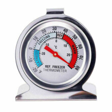 Stainless Steel Fridge Freezer Dial Thermometer Temperature Gauge Stands & Hangs Refrigerator Thermometer Fridge for Home Kitchen Restaurants