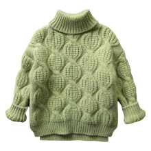 Boys and Girls Cute Solid Color Sweater Cute Fall Winter Thick Casual Keep Warm Long Sleeves Round Neck Tops for Kids 1-6 Years(Green#3,12 Months)