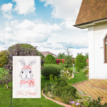 Easter Garden Sign for Spring Outdoor Display, 12x18 Inch Personalized Double Sided Yard Decoration, Party Decorations with Egg and Bunny Theme