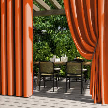 Outdoor Curtains for Patio Waterproof 52" x 96" Grommet Light Blocking Privacy Curtains Outside Curtains for Porch Gazebo Pergola, Orange, 1 Panel