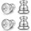 Earring Backs for Droopy Ears, Heavy Stud Lifters & Locking Backings (4pcs), Compatible with Studs, White Gold 8