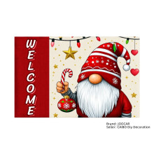 Christmas Gnome Welcome Holiday Table Mats Set of 4 for Home Kitchen Table Decor 12x18 inch